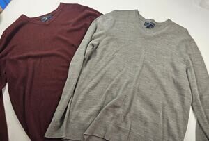 Harbor island lot of 2 mens preppy minimalist sweaters sz large warm winter #